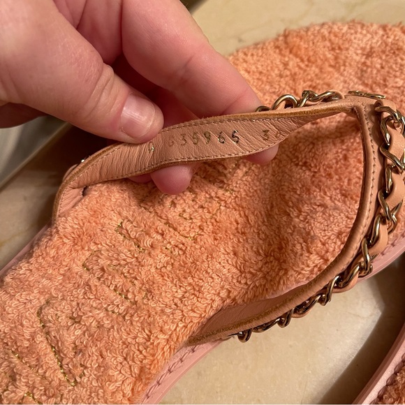 Chanel pink at the pool sandals thong flip flops size 6 36 - Picture 12 of 15